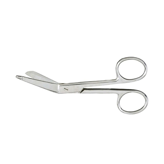 Bandage Scissors Lister 5-1/2 Inch Length Floor / Office Grade Stainless Steel Finger Ring Handle Angled Blunt Tip / Blunt Tip