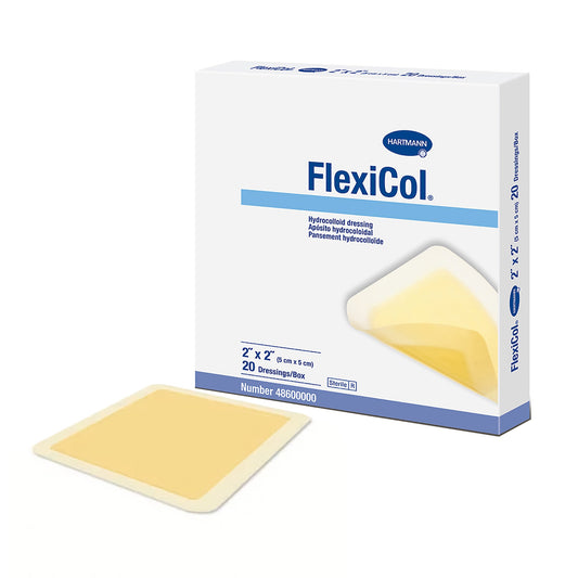 Hydrocolloid Dressing FlexiCol® Without Backing 2 X 2 Inch Square Hydrocolloid