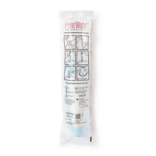 Female External Catheter for Vacuum Suction PureWick™ Latex One Size Fits Most