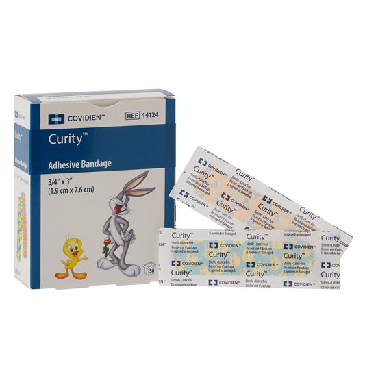 Adhesive Strip Curity™ Plastic Kid Design (Assorted Looney Tunes) 3/4 X 3 Inch Sterile