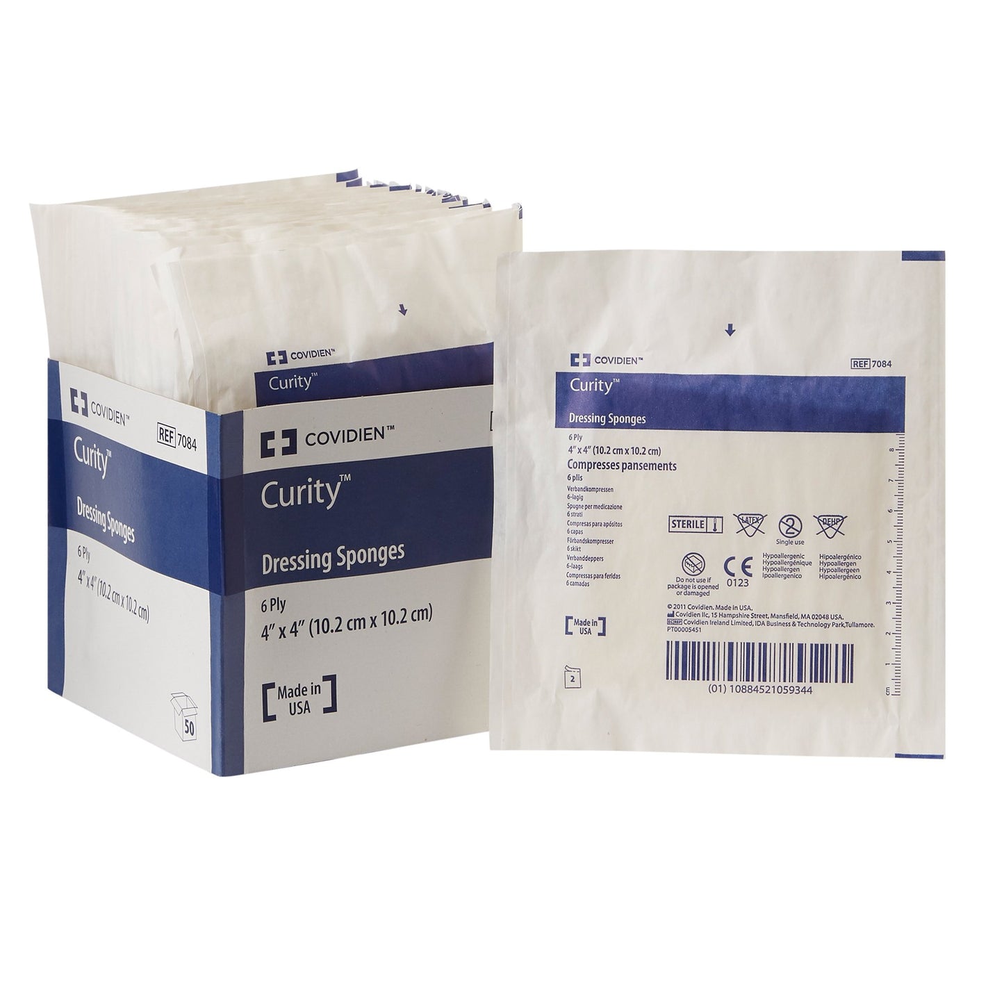 Nonwoven Sponge Curity™ 4 X 4 Inch 6-Ply Sterile 2 per Pack
