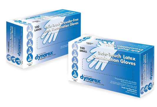 Exam Glove Safe-Touch™ Medium NonSterile Latex Standard Cuff Length Textured Fingertips Ivory Not Rated
