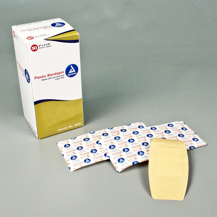 Adhesive Strip Dynarex® Plastic Tan 2 X 4-1/2 Inch Sterile