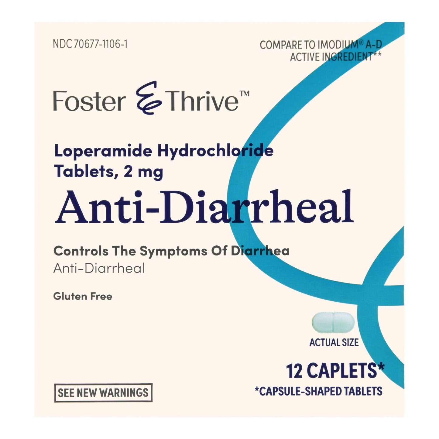 Anti-Diarrheal Foster & Thrive™ 2 mg Strength Caplet 12 per Box