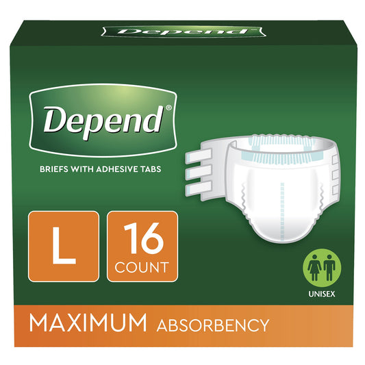 Unisex Adult Incontinence Brief Depend® Large Disposable Heavy Absorbency