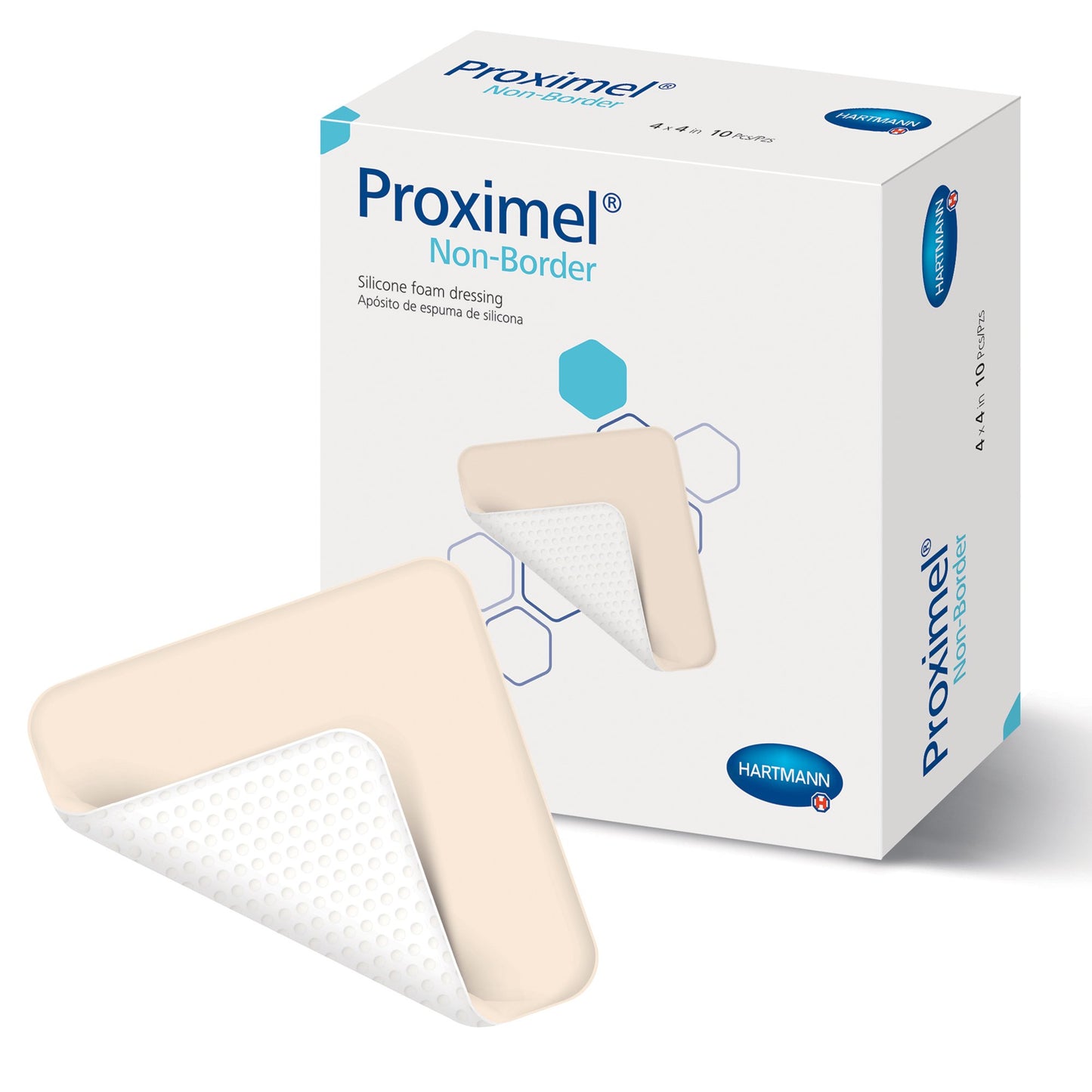 Foam Dressing Proximel® Non-Border 4 X 4 Inch Without Border Waterproof Backing Silicone Face Square Sterile