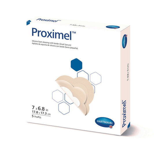 Foam Dressing Proximel® 6-4/5 X 7 Inch With Border Waterproof Film Backing Silicone Adhesive Sacral Sterile