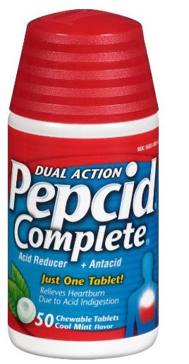 Antacid Pepcid® Complete 800 mg - 165 mg - 10 mg Strength Chewable Tablet 50 per Bottle