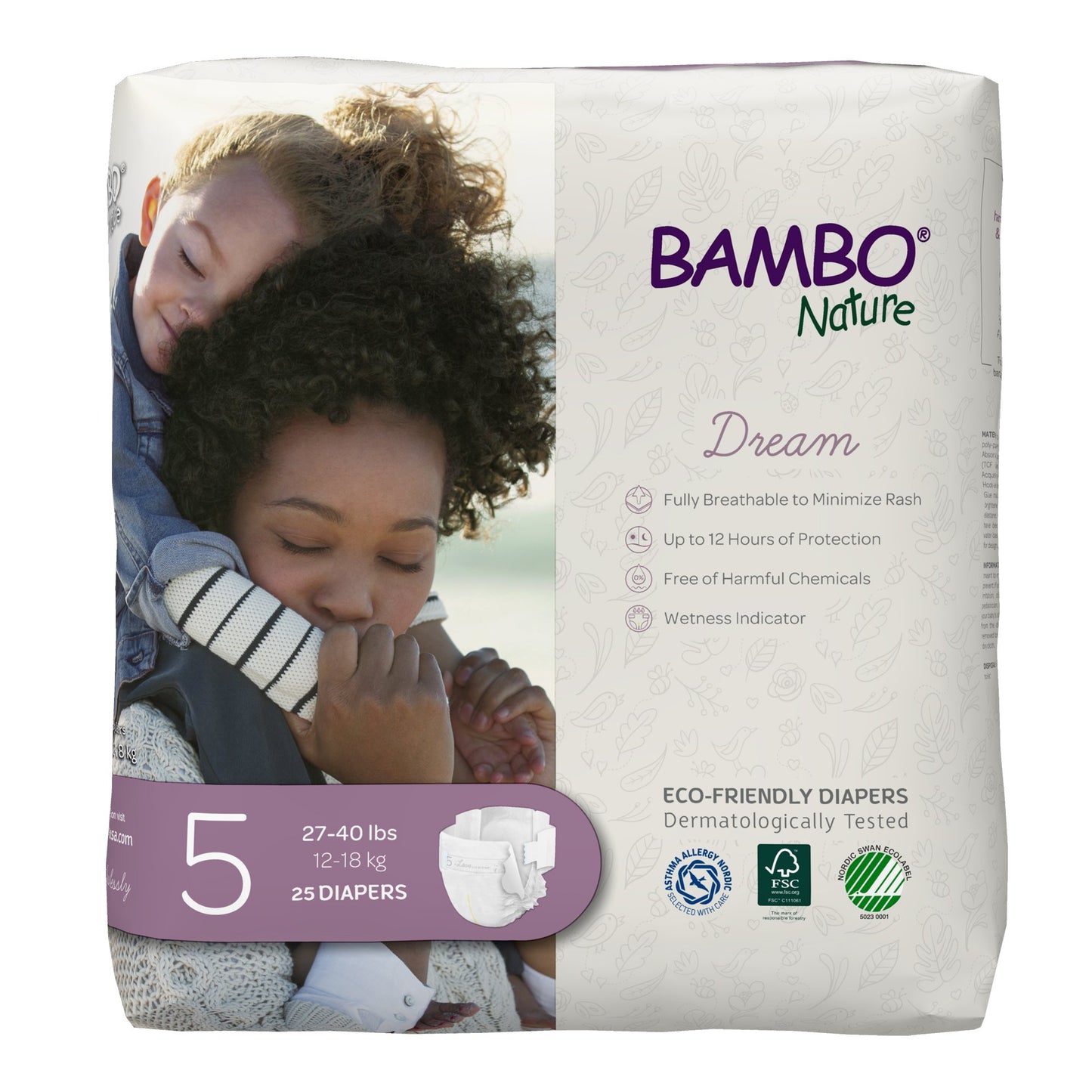 Unisex Baby Diaper Bambo® Nature Dream Size 5 Disposable Heavy Absorbency