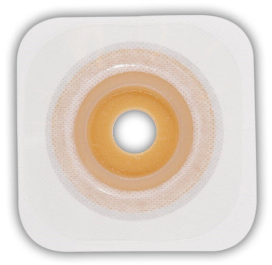 Ostomy Barrier Esteem synergy® Trim to Fit, Extended Wear Durahesive® Adhesive 100 mm Flange Hydrocolloid 7/8 to 1-1/4 Inch Opening 4 X 4 Inch