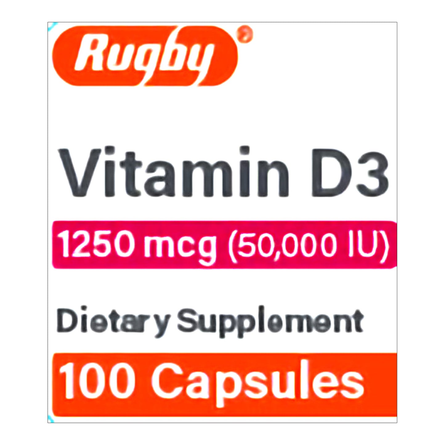 Vitamin Supplement Vitamin D3 1250 mcg Strength Capsule 100 per Bottle