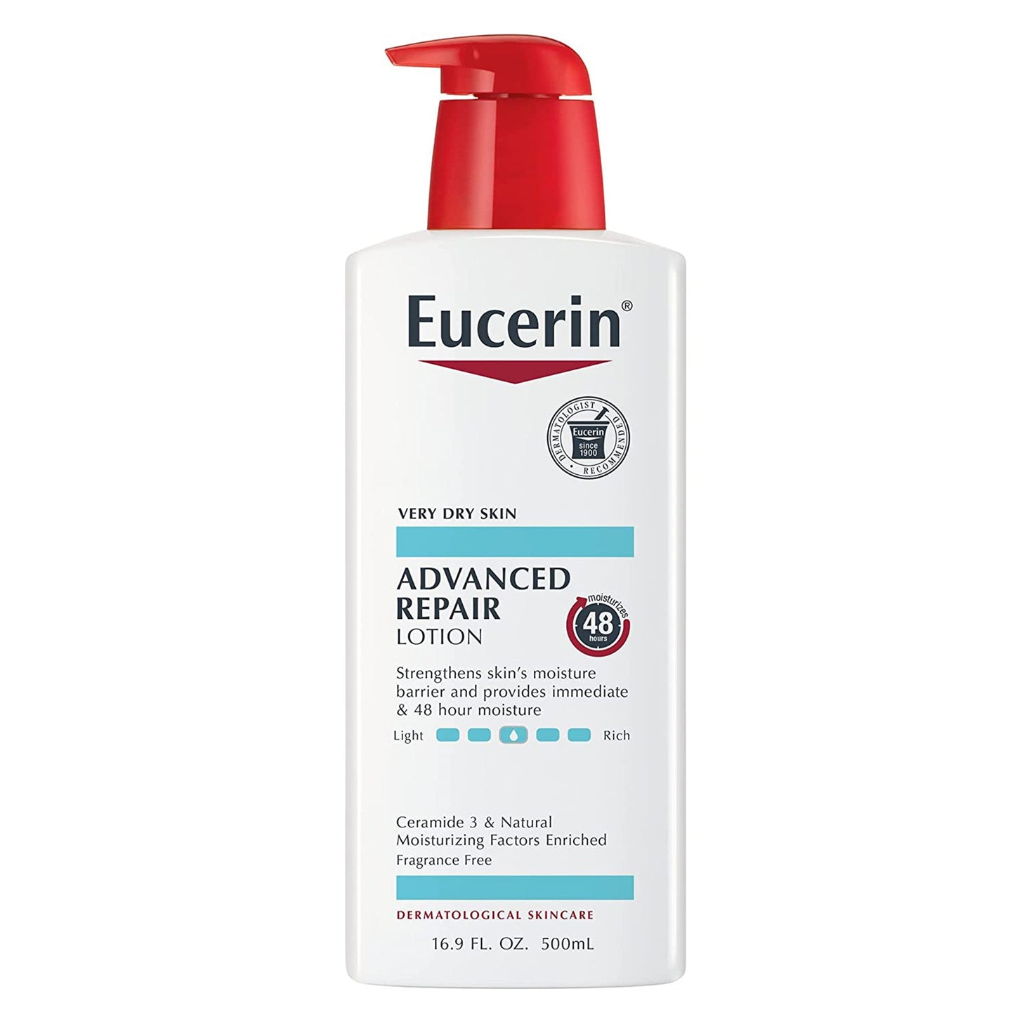 Hand and Body Moisturizer Eucerin® Advanced Repair 16.9 oz. Pump Bottle Unscented Lotion