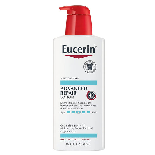 Hand and Body Moisturizer Eucerin® Advanced Repair 16.9 oz. Pump Bottle Unscented Lotion
