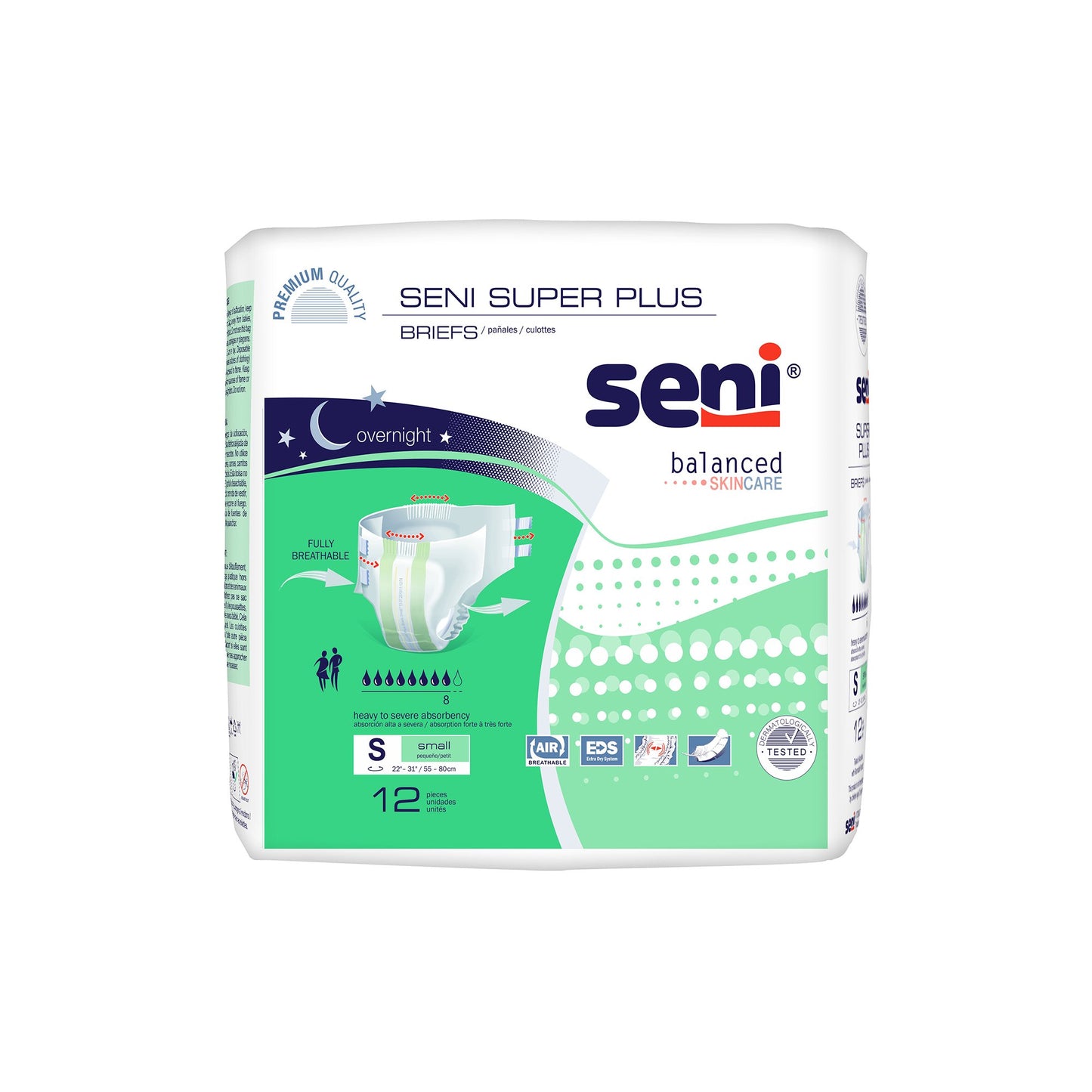 Unisex Adult Incontinence Brief Seni® Super Plus Small Disposable Heavy Absorbency