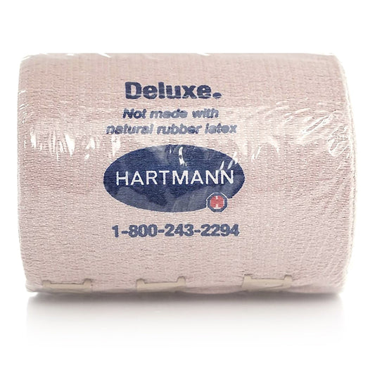 Elastic Bandage Deluxe® 4 Inch X 5-1/2 Yard Clip Detached Closure Tan Sterile Standard Compression