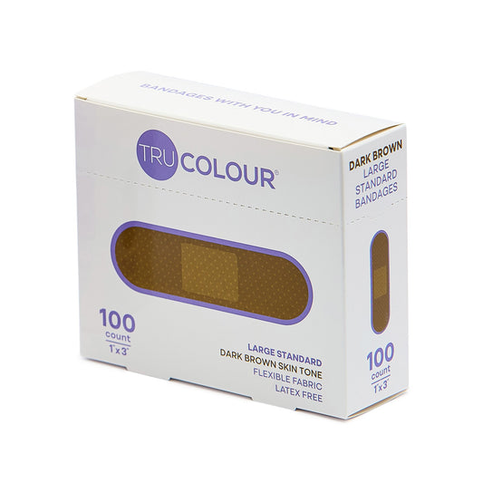 Adhesive Strip Tru-Colour® Fabric Dark Brown 1 X 3 Inch Sterile