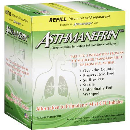 Asthma Relief Refill Kit Asthmanefrin™ 11.25 mg Strength Inhalation Solution 30 per Box
