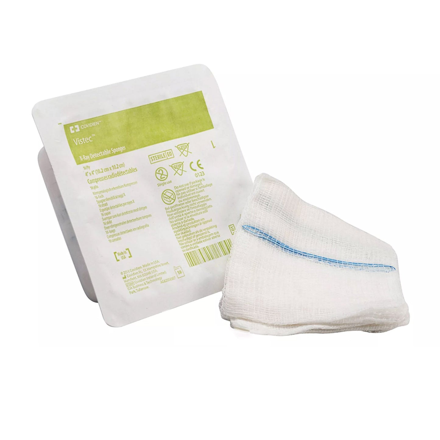 Gauze Sponge Visitec™ 4 X 4 Inch 16-Ply NonSterile X-Ray Detectable 10 per Pack