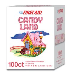 Adhesive Strip Stat Strip® Plastic Kid Design (Candy Land) 3/4 X 3 Inch Sterile