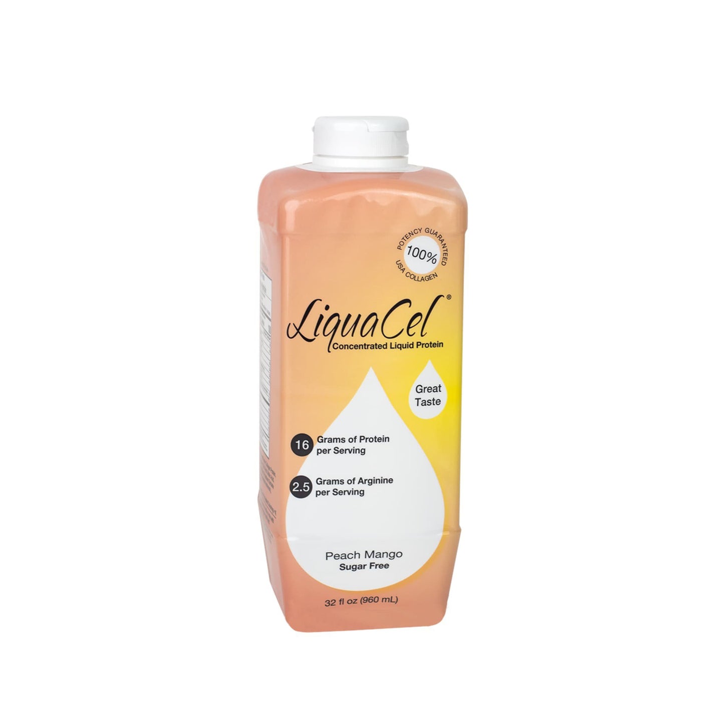 Oral Supplement LiquaCel® Peach Mango Flavor Liquid 32 oz. Bottle