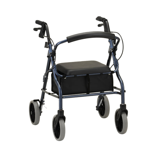 4 Wheel Rollator Zoom 20 Blue Adjustable Height / Folding Aluminum Frame