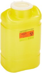 Chemotherapy Waste Container BD™ Yellow Base 18 H X 10-1/2 W X 7-1/2 D Inch Vertical Entry 5 Gallon