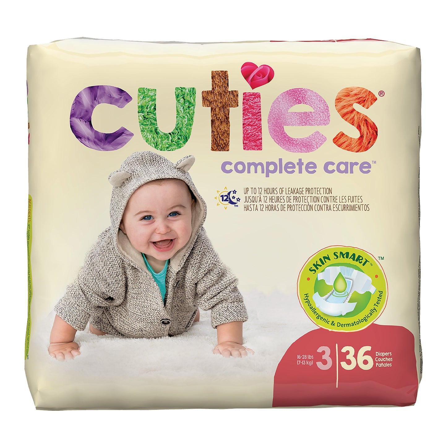 Unisex Baby Diaper Cuties® Complete Care Size 3 Disposable Heavy Absorbency