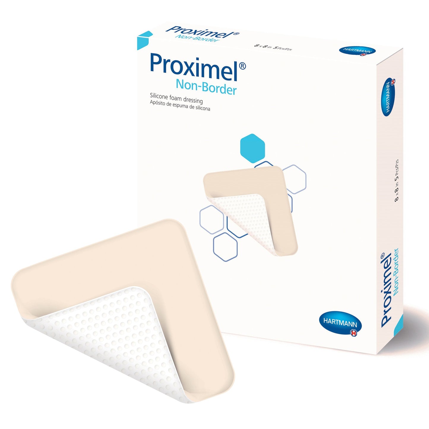 Foam Dressing Proximel® Non-Border 8 X 8 Inch Without Border Waterproof Backing Silicone Face Square Sterile