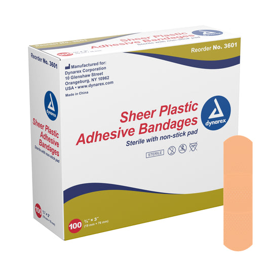 Adhesive Strip Dynarex® Plastic Tan 3/4 X 3 Inch Sterile