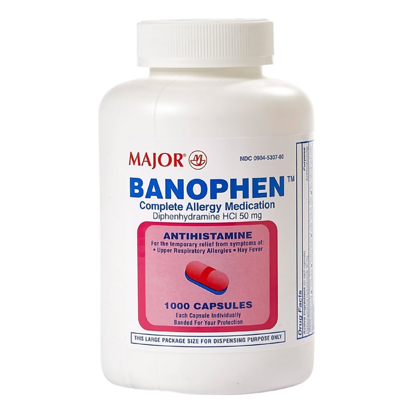 Allergy Relief Banophen™ 50 mg Strength Capsule 1,000 per Bottle