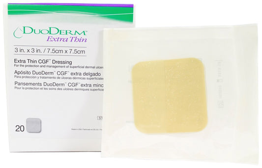 Thin Hydrocolloid Dressing DuoDERM® Extra Thin CGF® Film Backing 6 X 7 Inch Triangle Hydrocolloid / Film
