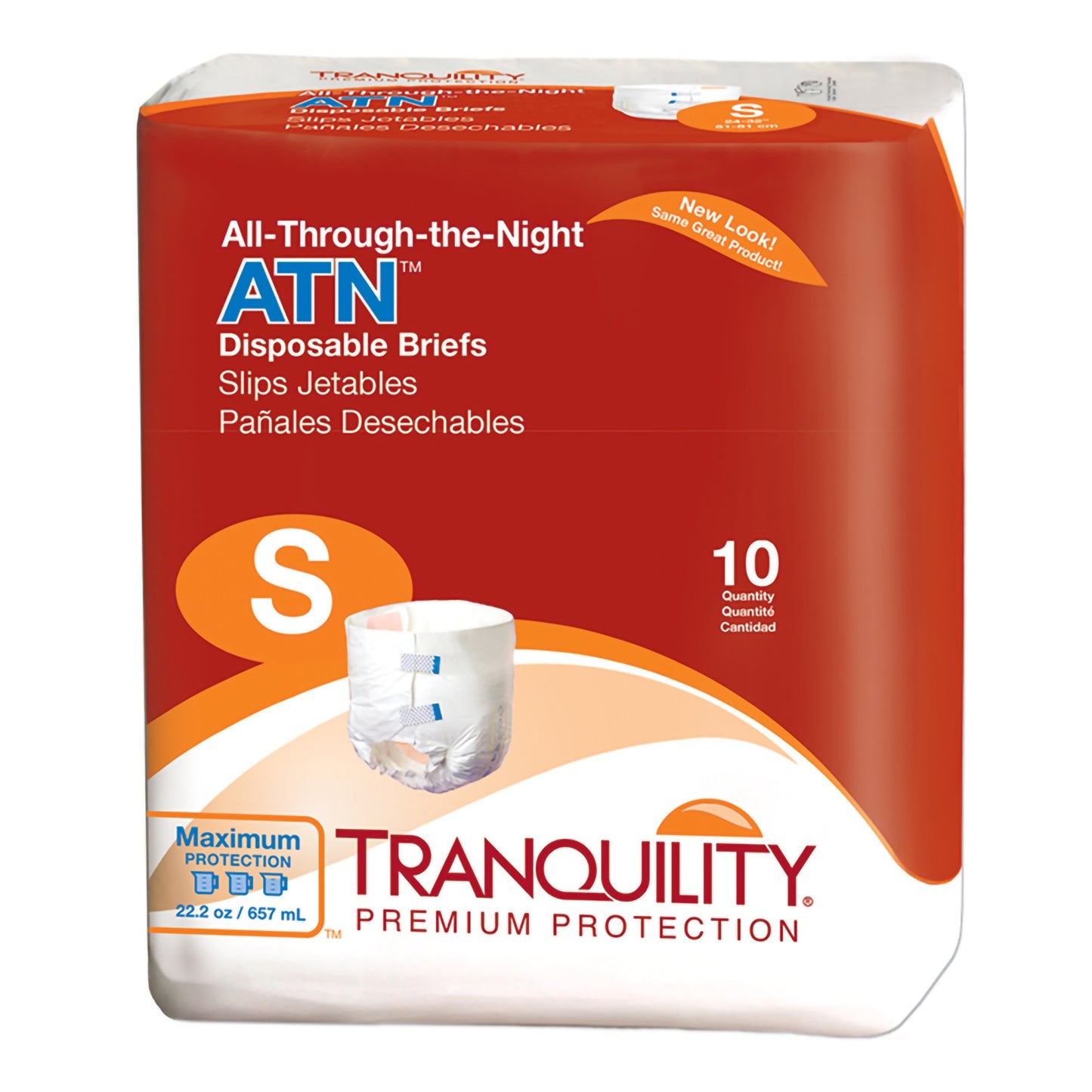 Unisex Adult Incontinence Brief Tranquility® ATN Small Disposable Heavy Absorbency