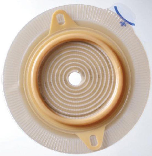 Ostomy Barrier Assura® Precut, Standard Wear Pectin Based Adhesive 60 mm Flange Blue Code System Synthetic Resin 1-3/8 Inch Opening