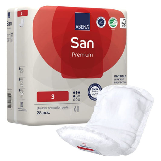 Bladder Control Pad Abena® San Premium 4.3 X 12.9 Inch Light Absorbency Fluff / Polymer Core Size 3