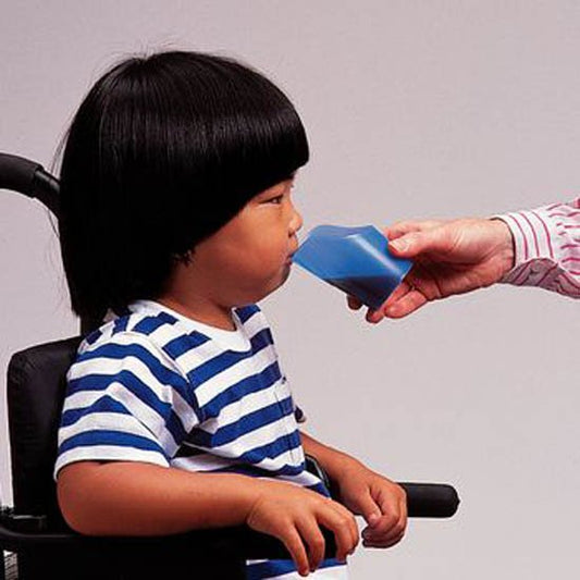 ADL Dysphagia Cup Flexi-Cut™ Nosey Cup 2 oz. Blue Plastic Reusable