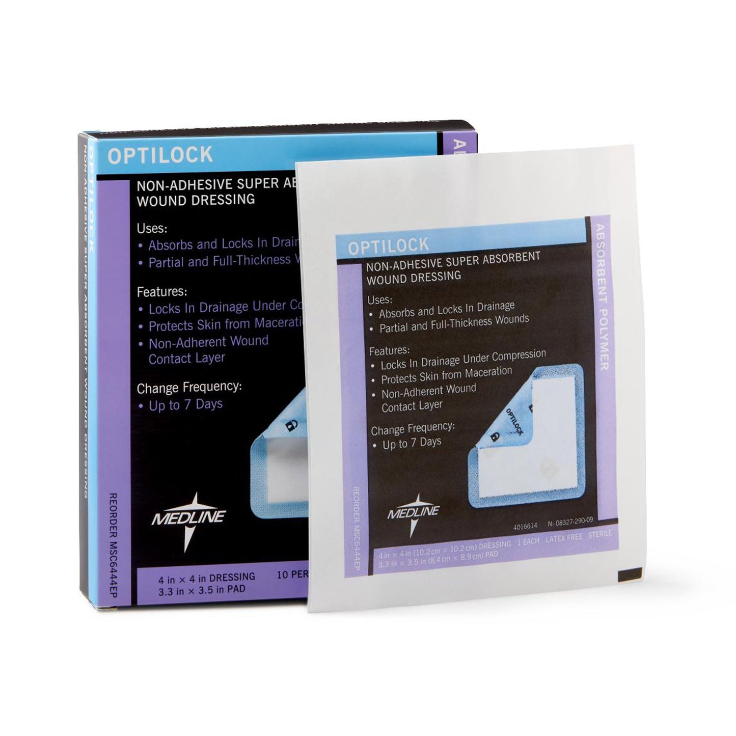 Super Absorbent Dressing OptiLock® 4 X 4 Inch Square