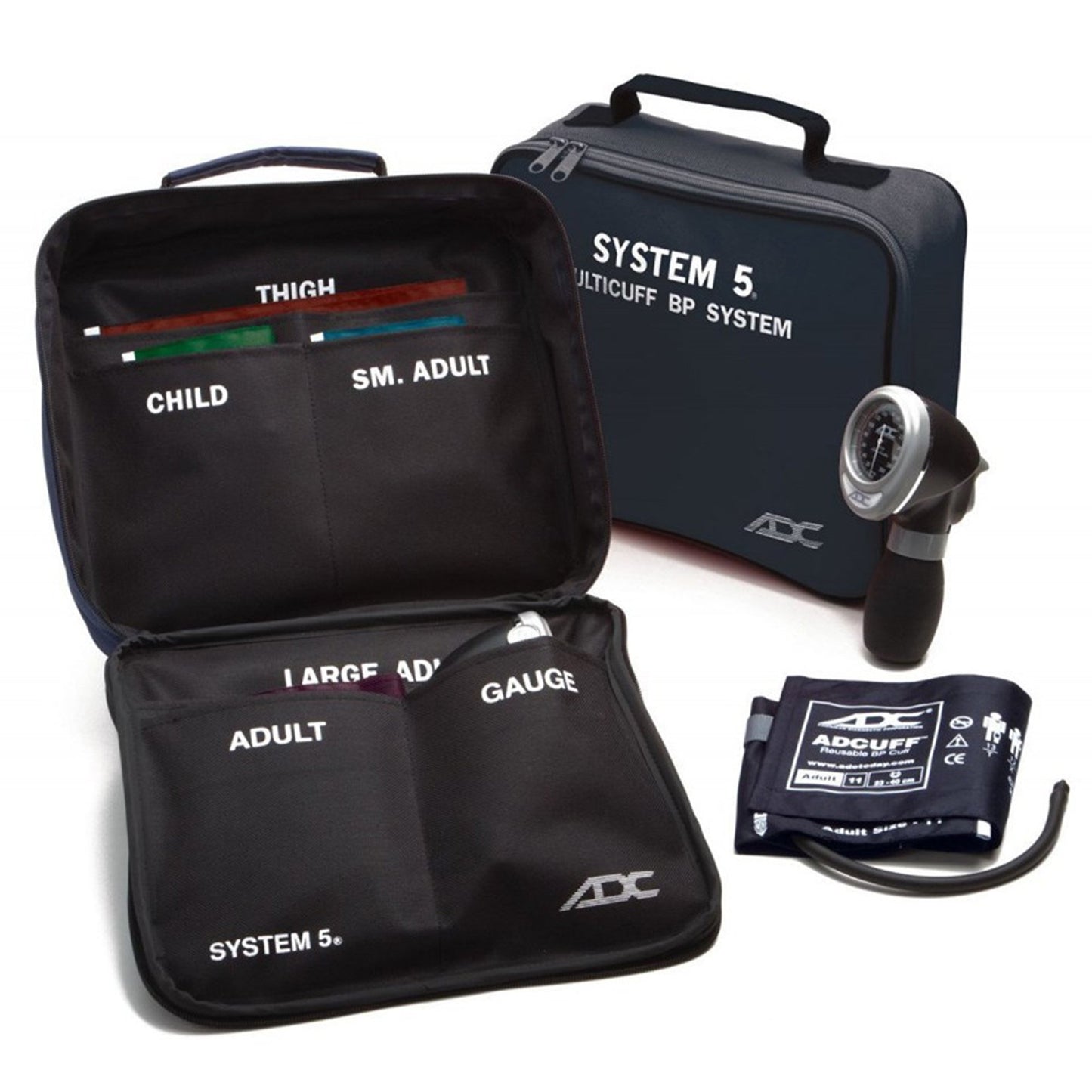 Aneroid Sphygmomanometer Unit System 5™ Multiple Sizes Nylon Cuff 13 to 19.5cm, 19 to 27cm, 23 to 40cm, 34 to 50cm, 40 to 66cm Palm Aneroid