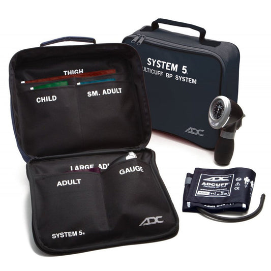 Aneroid Sphygmomanometer Unit System 5™ Multiple Sizes Nylon Cuff 13 to 19.5cm, 19 to 27cm, 23 to 40cm, 34 to 50cm, 40 to 66cm Palm Aneroid