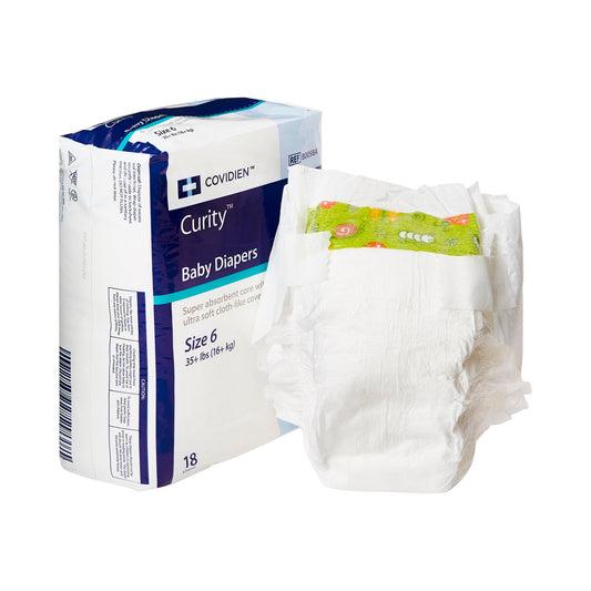 Unisex Baby Diaper Cardinal Health™ Wings™ Size 6 / 2X-Large Disposable Heavy Absorbency