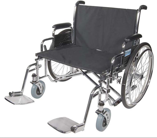 Bariatric Wheelchair drive™ Sentra EC Extra Wide Dual Axle Full Length Arm Black Upholstery 30 Inch Seat Width Adult 700 lbs. Weight Capacity