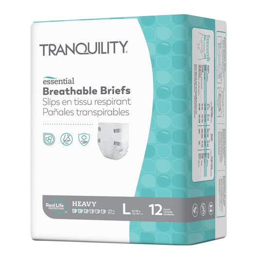 Unisex Adult Incontinence Brief Tranquility® Essential Large Disposable Heavy Absorbency