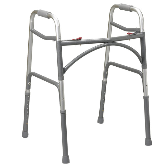 Bariatric Dual Release Folding Walker Adjustable Height drive™ Steel Frame 600 lbs. Weight Capacity 32 to 39 Inch Height