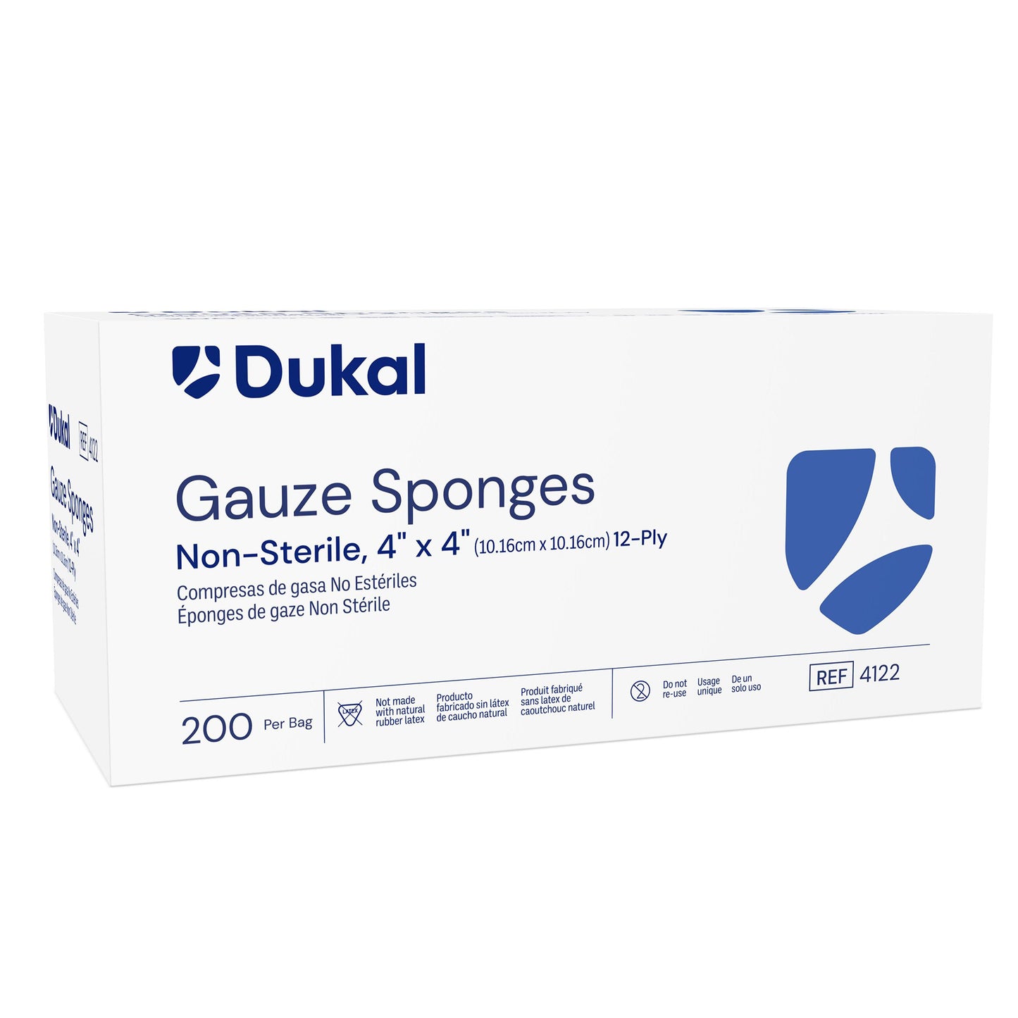 Gauze Sponge Dukal™ 4 X 4 Inch 12-Ply NonSterile 100 per Pack