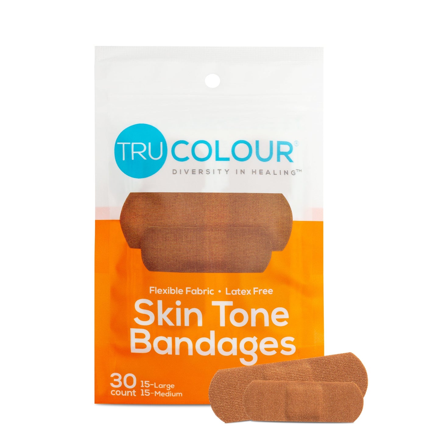 Waterproof Adhesive Strip Tru-Colour® Fabric Brown 1 X 3 Inch Sterile