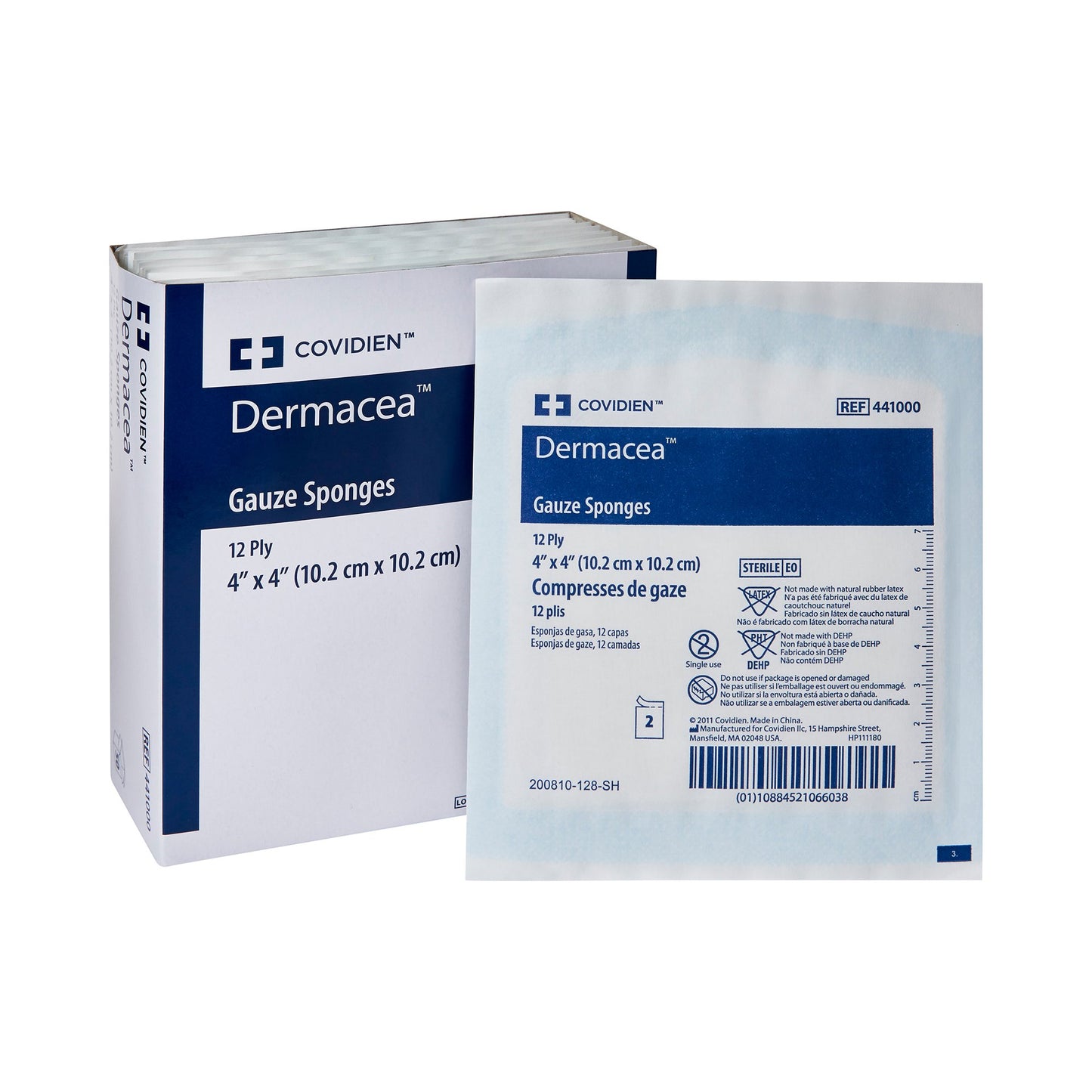 Gauze Sponge Dermacea™ 4 X 4 Inch 12-Ply Sterile 2 per Pack
