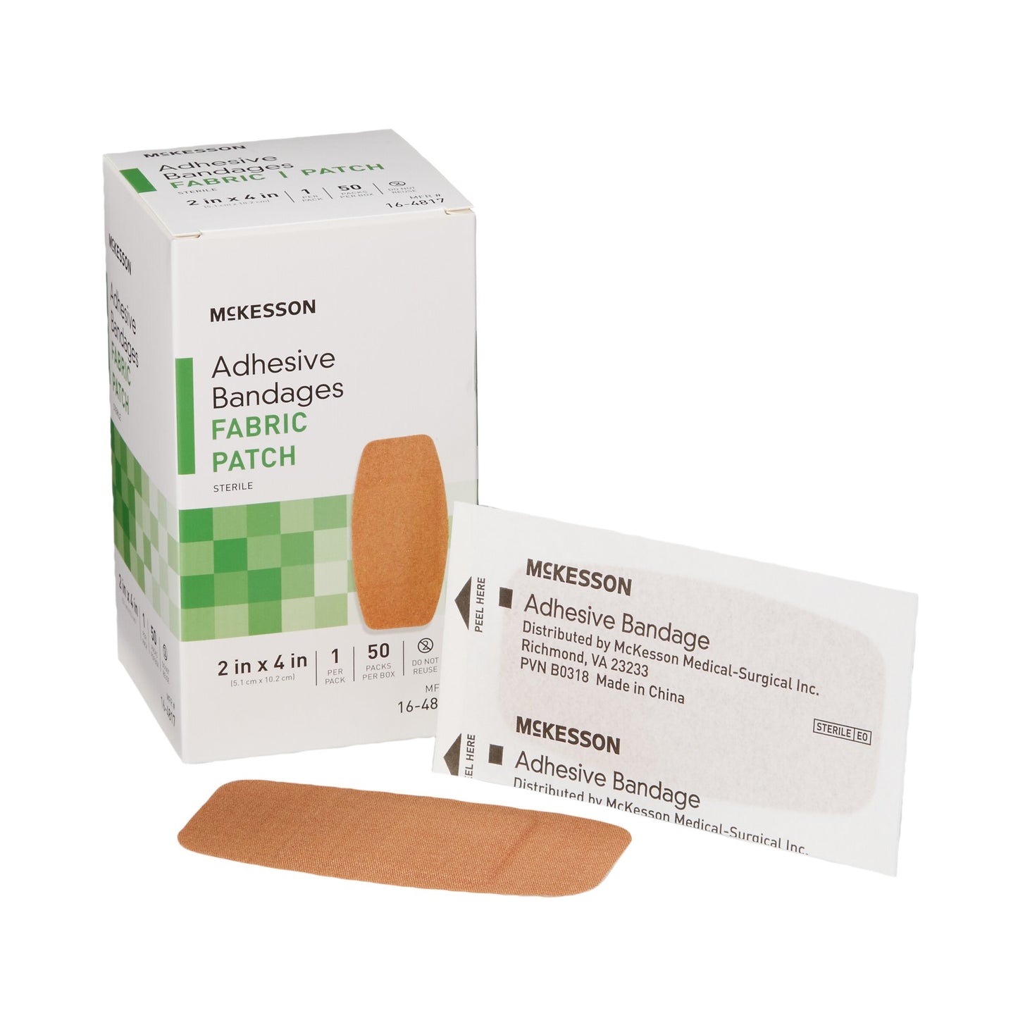 Adhesive Strip McKesson Fabric Tan 2 X 4 Inch Sterile