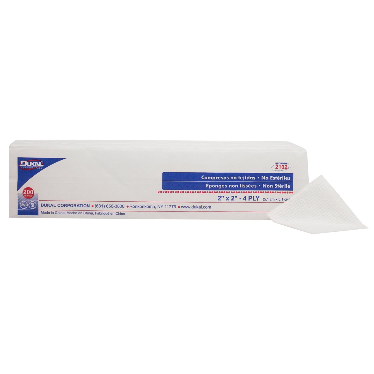 Nonwoven Sponge Clinisorb 2 X 2 Inch 4-Ply NonSterile 200 per Pack