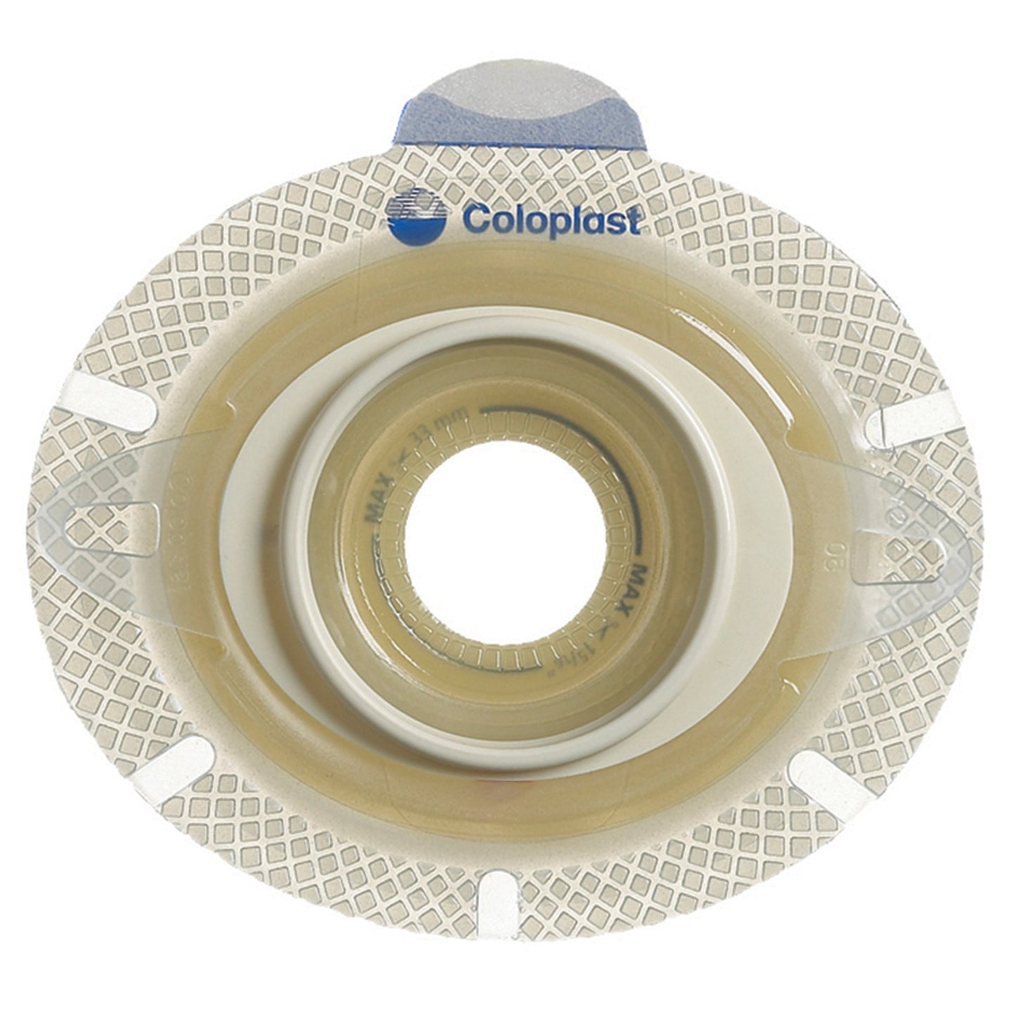 Ostomy Barrier SenSura® Click Xpro Trim to Fit, Extended Wear Double Layer Adhesive 40 mm Flange Green Code System 3/8-1-3/8 Inch Opening