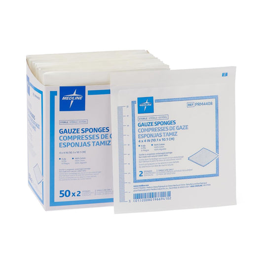 Gauze Sponge Medline Essentials 4 X 4 Inch 8-Ply Sterile 2 per Pack