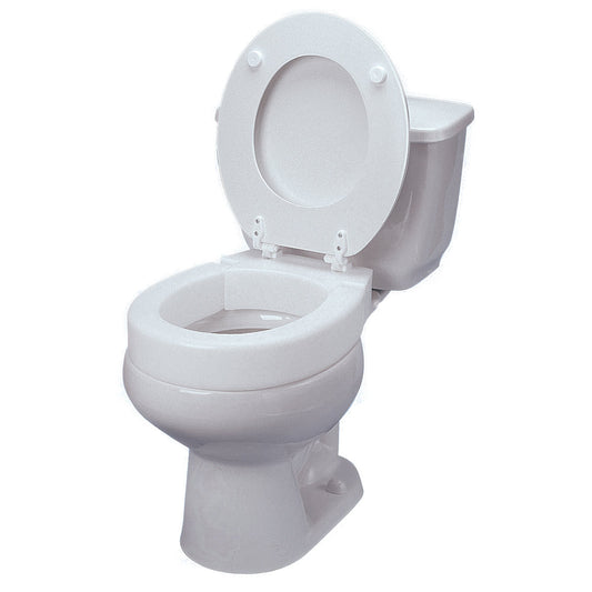 Hinged Raised Toilet Seat Ableware 3 Inch Height Elongated 350 lbs. Weight Capacity